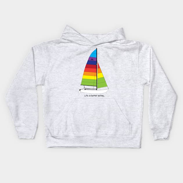 Hobie 16 Catamaran Sailboat Kids Hoodie by CHBB